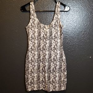 Nollie Snake Skin Patterned Bodycon Mini Dress